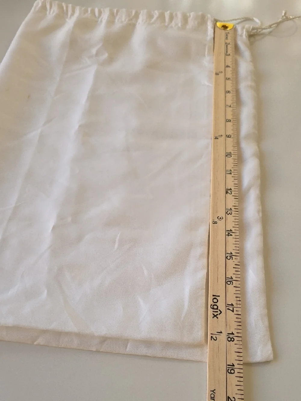 Coach White‎ Drawstring Dust Bag with Black Logo
